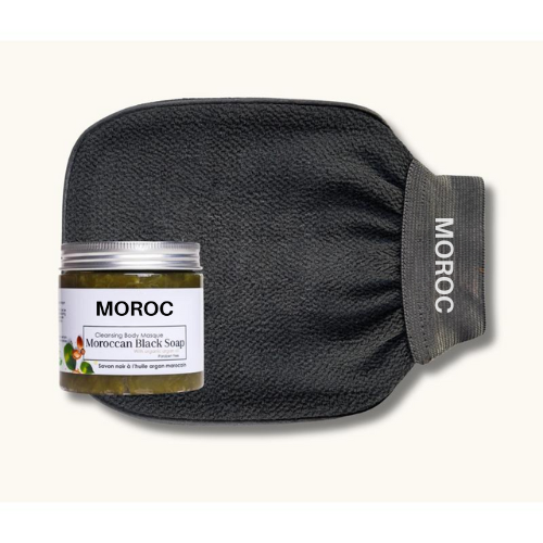 Moroc Hamman Wellness Kit (Black Soap + Traditional Keesa)